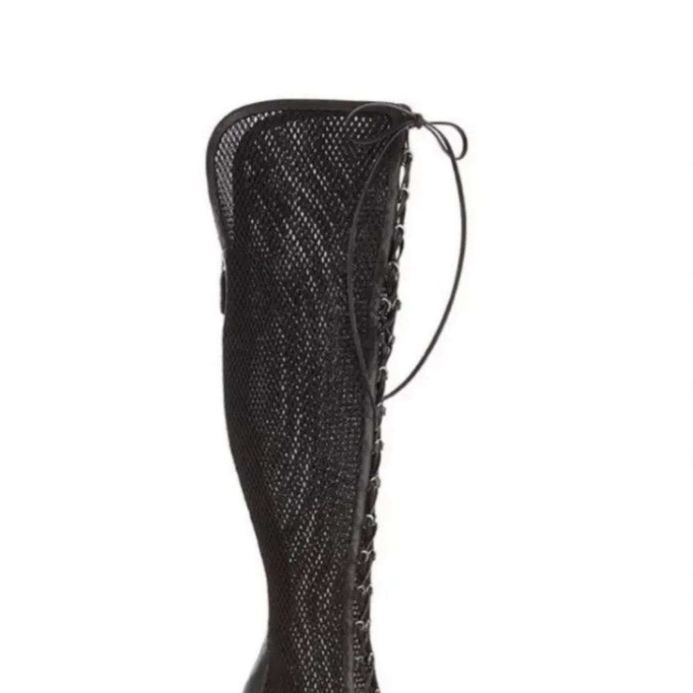 JLO Jennifer Lopez tie OTK over the knee BOOTs madia 7 shoes brand new